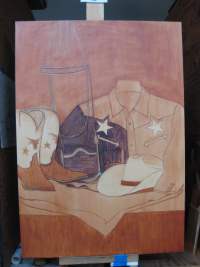 Painting Still Life - Cowgirl All American - step 2b start blocking color in