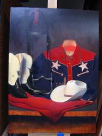 Painting Still Life - Cowgirl All American - step 4 start on color
