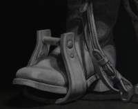 Drawing Still Life - Going For A Ride boot and stirrup detail